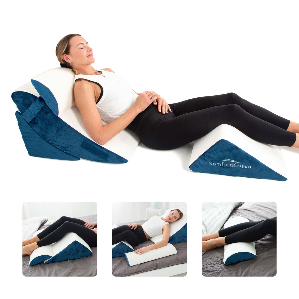 Ergonomický klínový polštář 4v1 – pro záda, nohy, kolena a krk