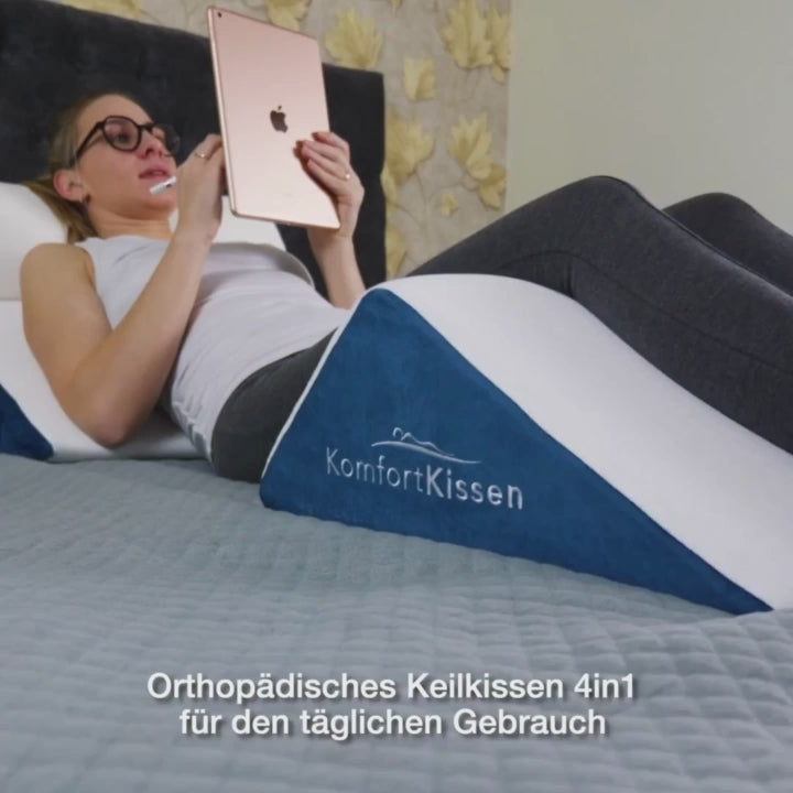 Ergonomický klínový polštář 4v1 – pro záda, nohy, kolena a krk