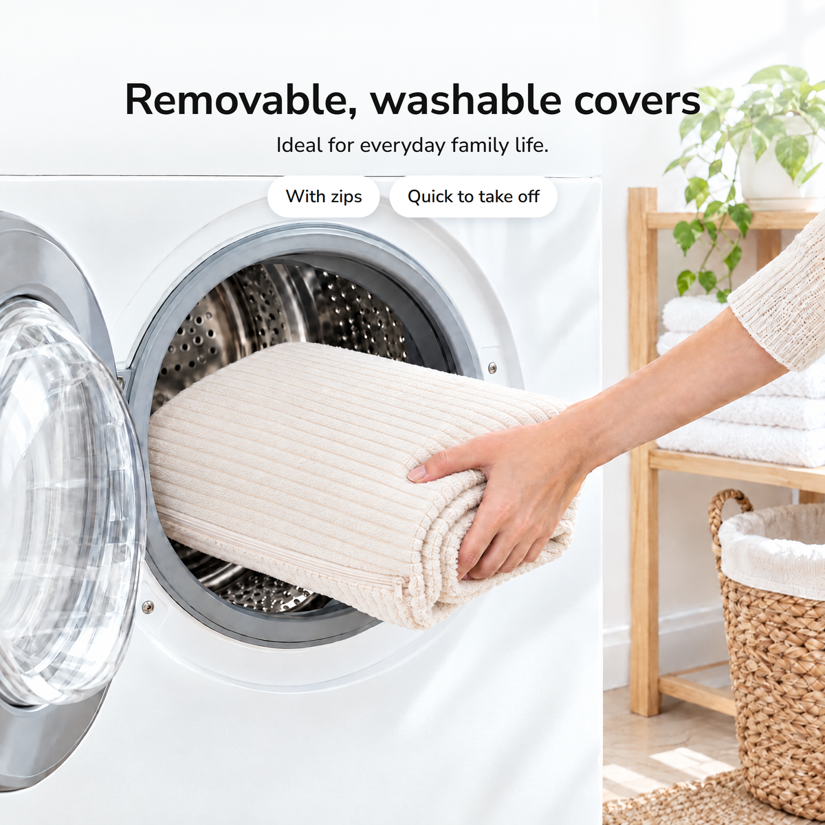 Corduroy Beige · Sztruksowy beż · Manšestrová béžová – Removable, washable covers